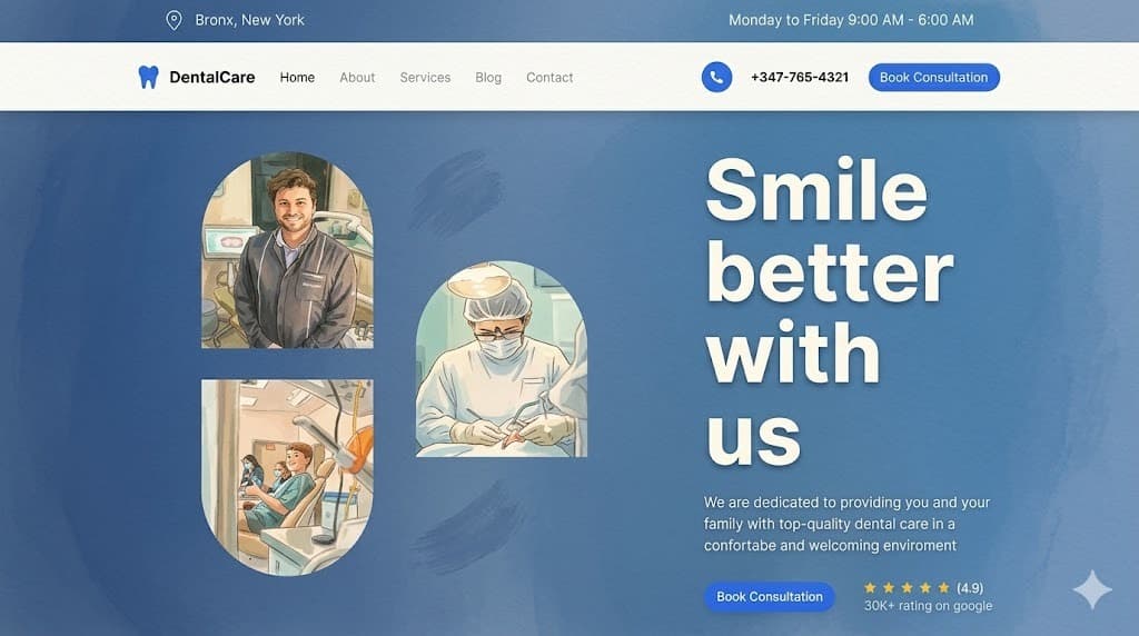 Screenshot of Dental Care project