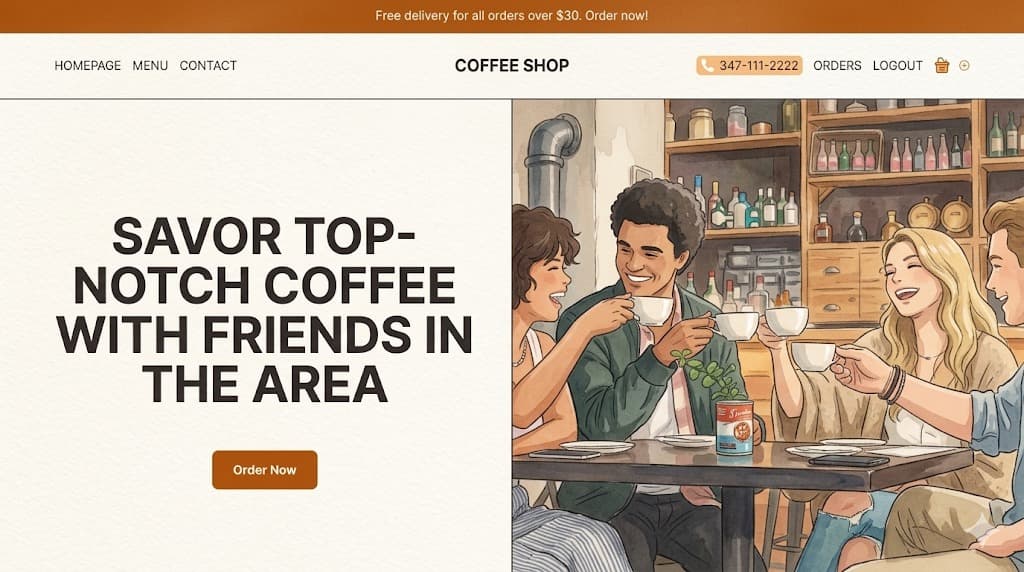 Screenshot of Coffee Shop project