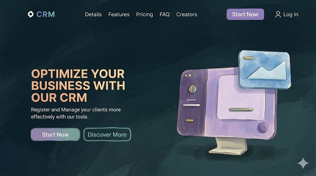 Screenshot of CRM project