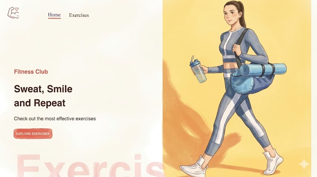 Screenshot of Workout Webapp project